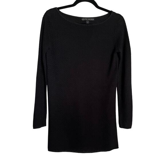 Ralph Lauren Sweaters - Ralph Lauren Black Label Sweater Textured Knit Black Linen Blend Women's Small‎